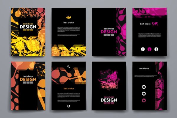 抽象背景小册子模板 Brochures with abstract background