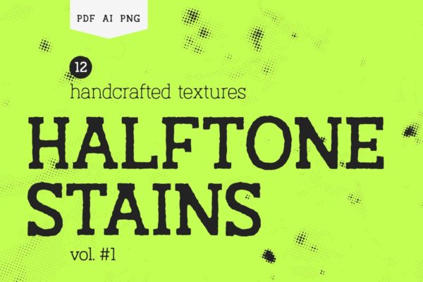 半色调污渍纹理套装Vol.1 Halftone Stains #1 Texture Pack