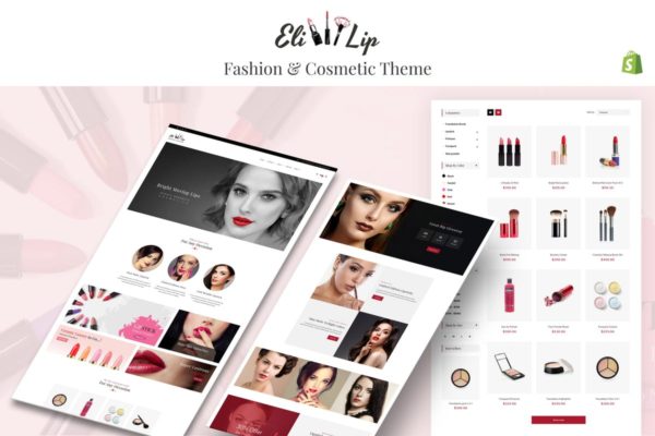 化妆品网上商城外贸网站Shopify主题模板16素材网精选 Eli &#8211; Lipstick &amp; Nail Polish Store Shopify Theme