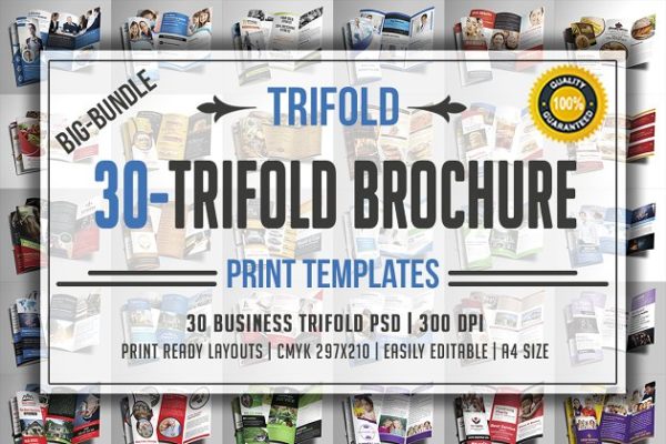 超级三折小册子模板合集 Trifold Brochure Big Bundle