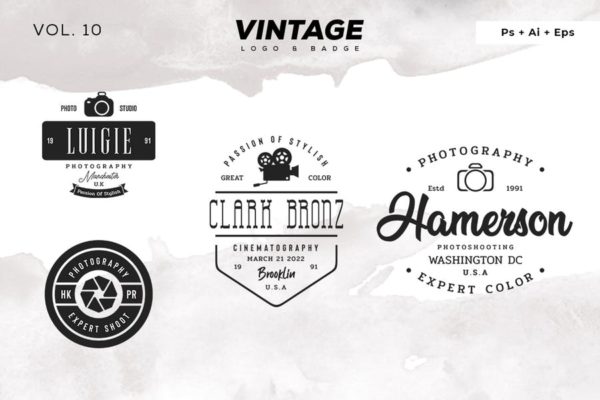 欧美复古设计风格品牌素材天下精选LOGO商标模板v10 Vintage Logo &amp; Badge Vol. 10