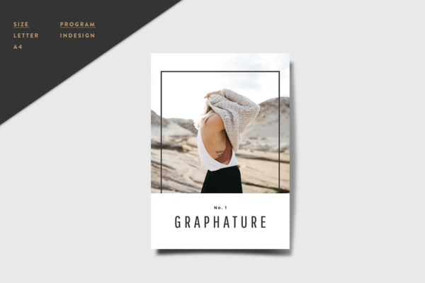 现代简约版式设计杂志模板 Graphature Magazine