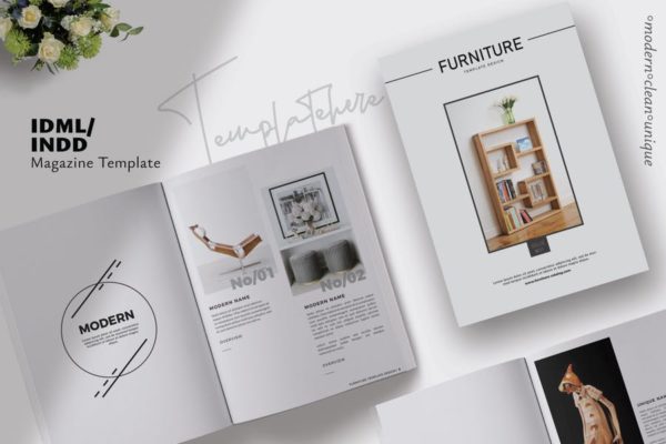 现代家具品牌产品画册Lookbook排版设计模板 Furniture Collection Lookbook