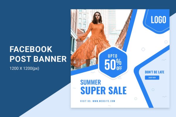 Facebook社交网站服装促销广告Banner设计模板16素材网精选 Fashion sale banner
