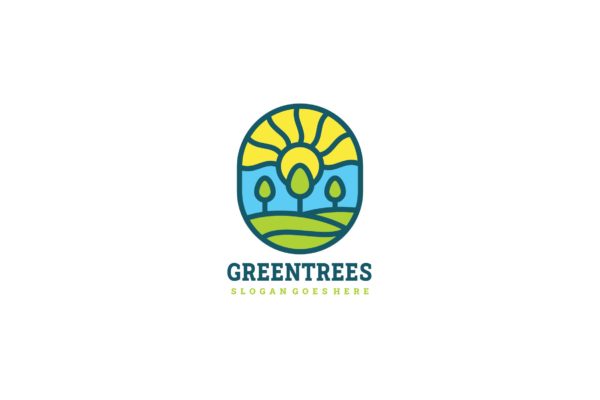 环保绿色自然简约图形Logo设计16设