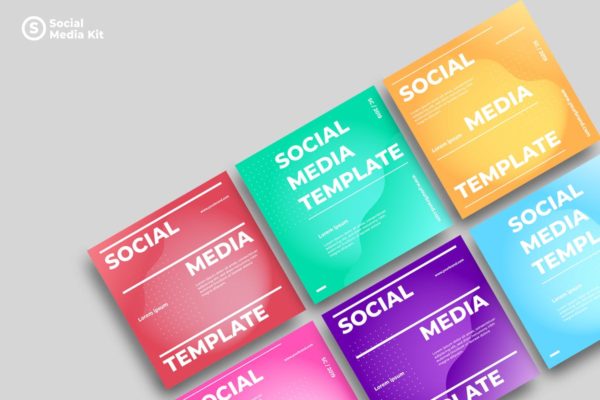 社交媒体正方形广告&amp;贴图创意设计模板v17 SRTP &#8211; Social Media Kit.17