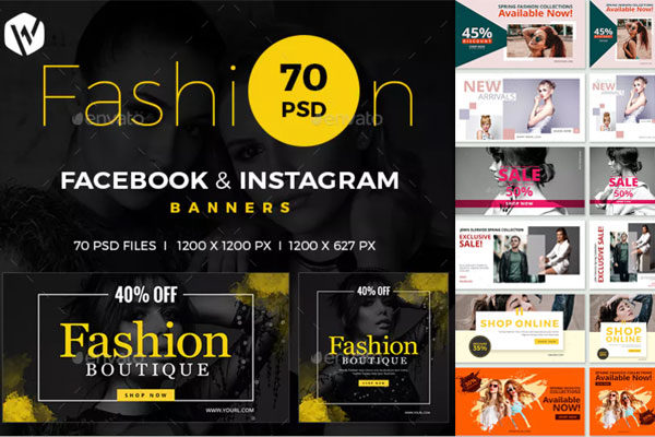 Facebook&amp;Instagram社交时尚banner模板16设计网精选