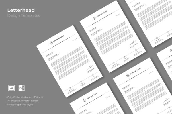 企业公司品牌VI信笺信纸排版设计模板 SRTP- Letterhead Design.33