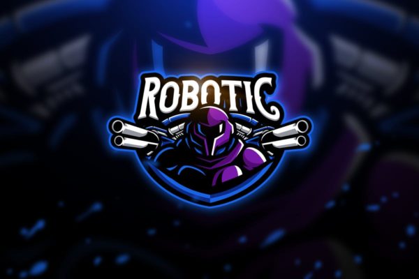 机器人电子竞技队徽Logo模板 Robotic &#8211; Mascot &amp; Esport Logo