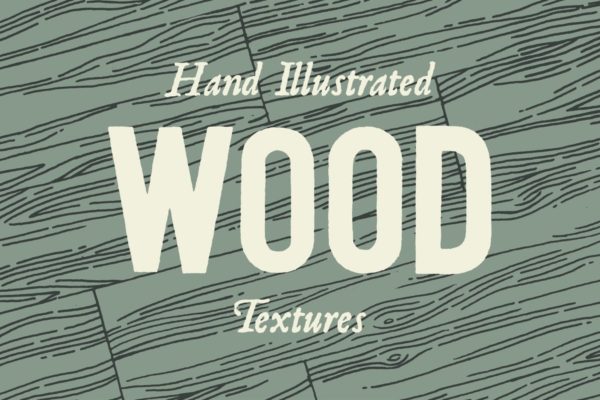手工绘制的木质纹理图案素材 Hand Illustrated Wood Texture Patterns