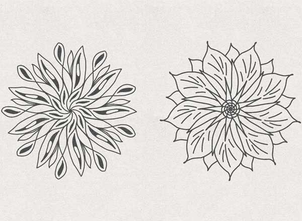 矢量花卉素材 Vector Floral Radial Illustrations [AI, SVG]