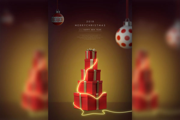 圣诞节礼品促销活动海报设计模板