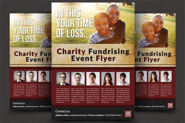 慈善基金会推广设计传单模板 Charity Fundrising Flyer Templates