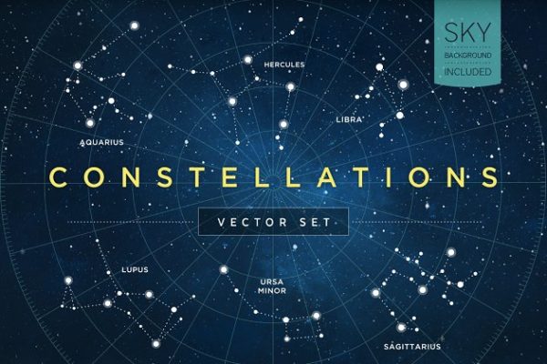 星座矢量插画素材 Constellations Vector Illustrations