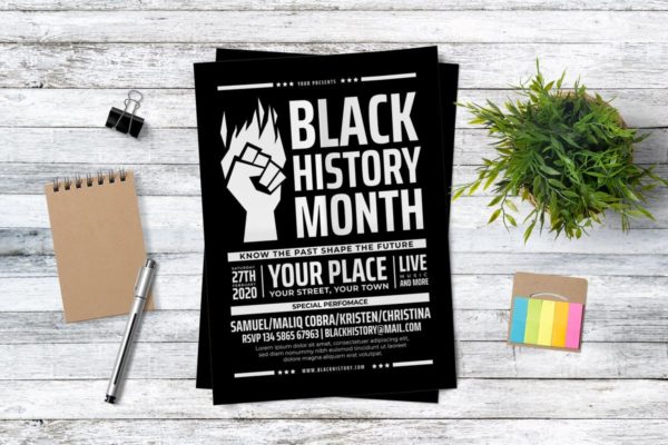 黑人历史纪念月活动海报设计模板 Black History Month