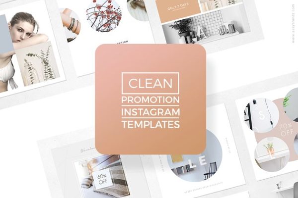简约风格Instagram促销模板16图库精选 Instagram Promotion Clean Templates