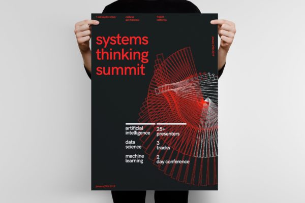 行业峰会大型会议宣传海报设计模板v1 Systems Thinking Summit Poster Template