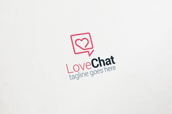 爱情社交主题Logo模板 Love Chat Logo