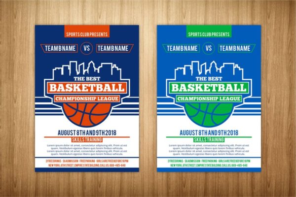 篮球比赛体育赛事海报设计模板 basketball flyer template