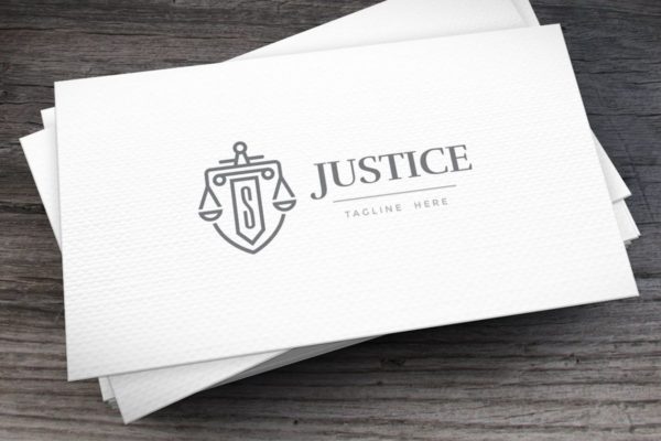 天平秤图形法律法务业务Logo设计模板 Justice Logo Template