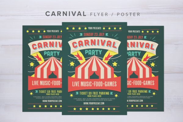 嘉年华假日庆典活动海报传单设计模板 Carnival Flyer