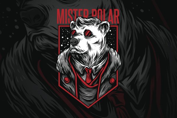 极地先生潮牌T恤印花图案16素材网精选设计素材 Mister Polar