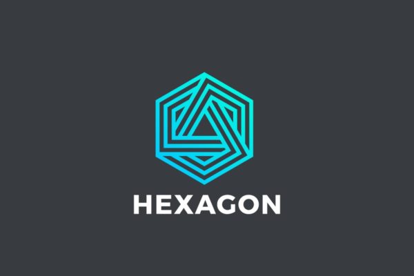 六边形图形技术主题Logo模板 Logo Hexagon Infinity Loop Linear Technology