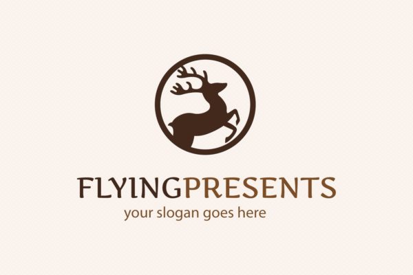 飞行驯鹿图形Logo设计模板 Flying Reindeer Logo