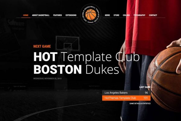 篮球训练营篮球主体Joomla主题模板16设计网精选 Hot Basketball