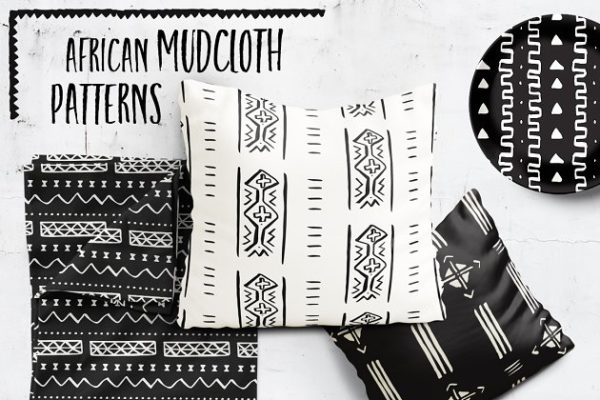 非洲部落文化手绘图案花纹素材 African Mudcloth Handdrawn Patterns