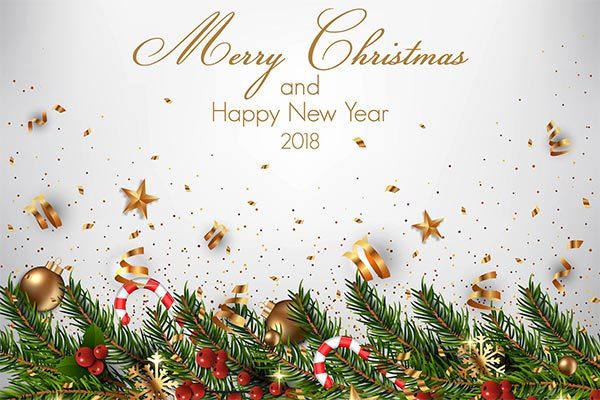 冬天设计的时髦的现代圣诞快乐和新年快乐2019卡片与金黄装饰品海报宣传单DM设计模板