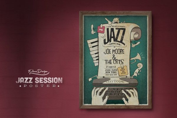 爵士音乐活动海报模板 Jazz Session &#8211; Poster
