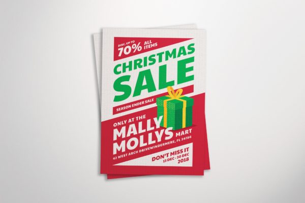 圣诞节促销活动周广告海报传单模板