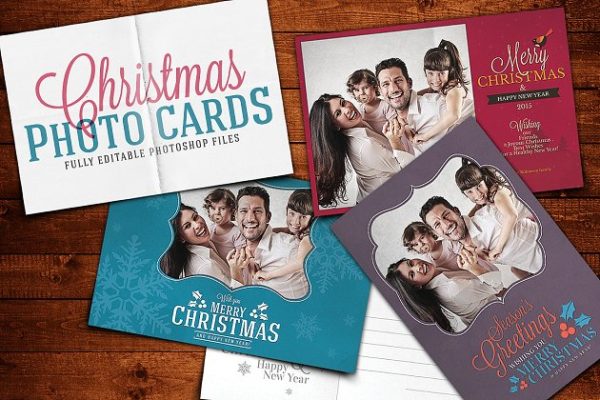 自制圣诞节日英语贺卡模板 Christmas Photo Cards