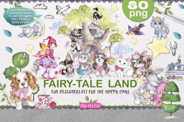 超级可爱儿童主题设计素材合集[2.24GB] FAIRY-TALE LAND