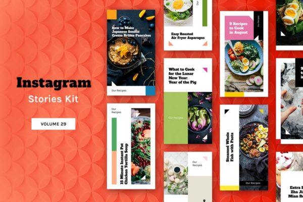 高端餐厅社交媒体新媒体宣传推广设计素材 Instagram Stories Kit (Vol.29)