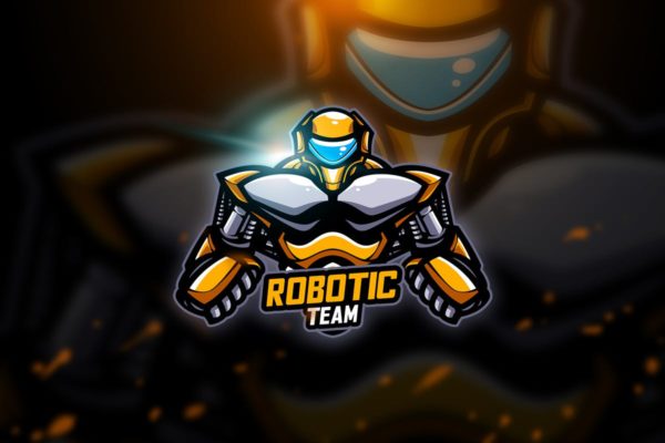 机器人电子竞技战队队徽Logo模板V2 Robotic 2 &#8211; Mascot &amp; Esport Logo