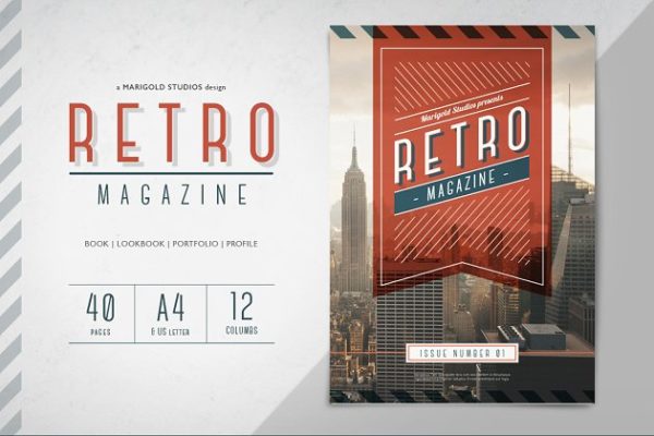 复古设计风格杂志模板 RETRO | Magazine