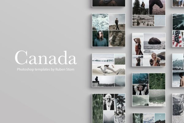 摄影主题多图排版贴图模板16设计网精选 Canada Social Media Templates
