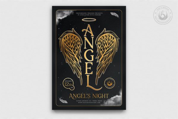 天使派对传单设计模板V3 Angels Party Flyer Template V3
