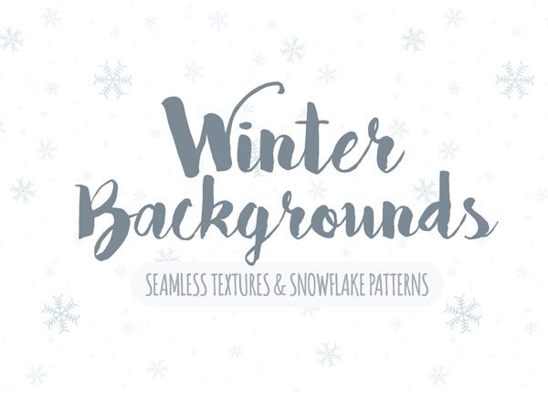 冬季雪花无缝背景素材 Seamless Winter Snowflake Backgrounds [JPG, PAT, PSD]