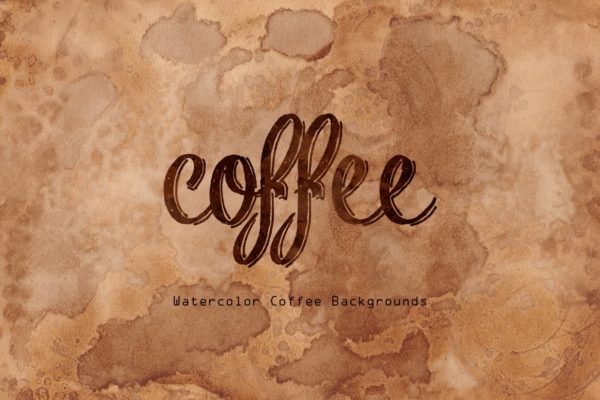 咖啡色水彩咖啡污迹肌理纹理背景素材 Watercolors Coffee Backgrounds