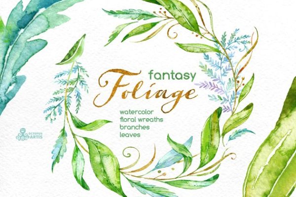 梦幻花卉插画素材 Fantasy Foliage. Floral collection