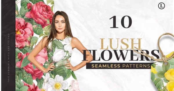 10款高清多彩花卉图案素材 10 Colorful Flower Patterns