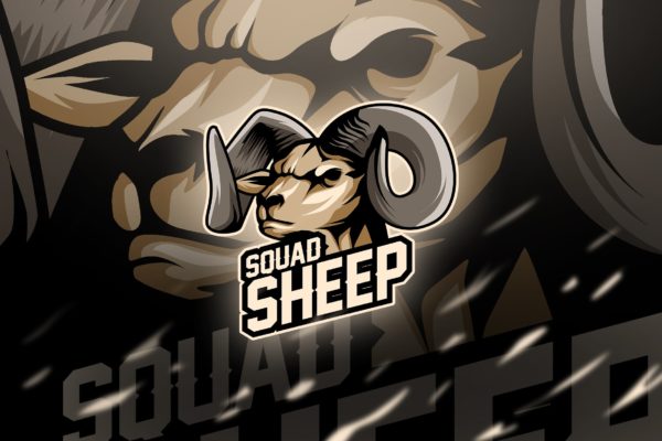 绵羊BOSS电竞游戏俱乐部队徽Logo模板 sheep &#8211; Mascot &amp; Esport Logo