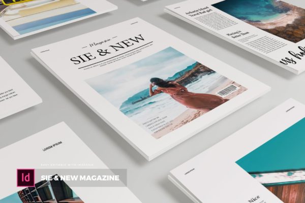 旅行/艺术/摄影/社会杂志设计模板 Sie &amp; New | Magazine Template