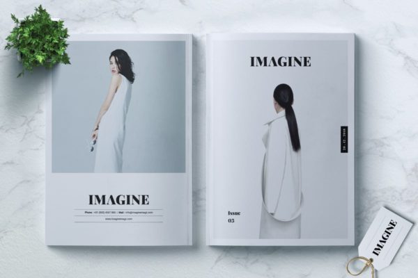 24页时尚服饰杂志设计INDD模板 IMAGINE &#8211; Fashion Magazine
