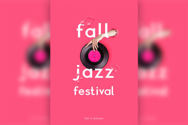 秋季爵士音乐节活动宣传海报设计模板