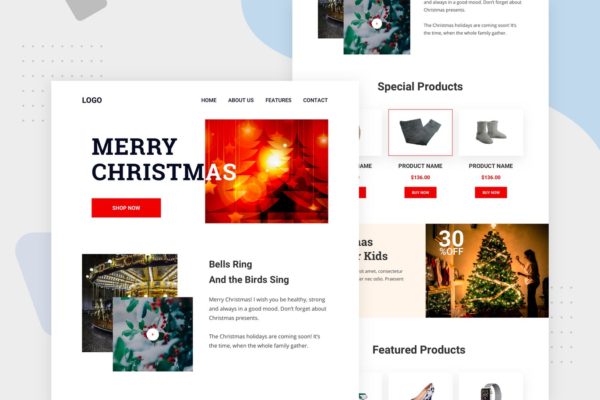 圣诞节促销活动EDM推广邮件模板 Merry Christmas Sale &#8211; Email Newsletter