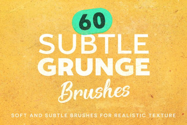 60款微粒沙砾纹理PS笔刷 60 Subtle Grunge Brushes